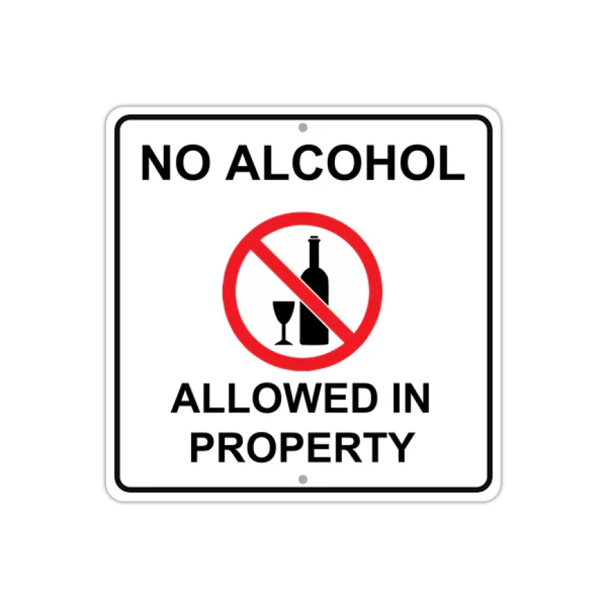 No Alcohol Allowed Sign – Clear Communication for Safer Spaces